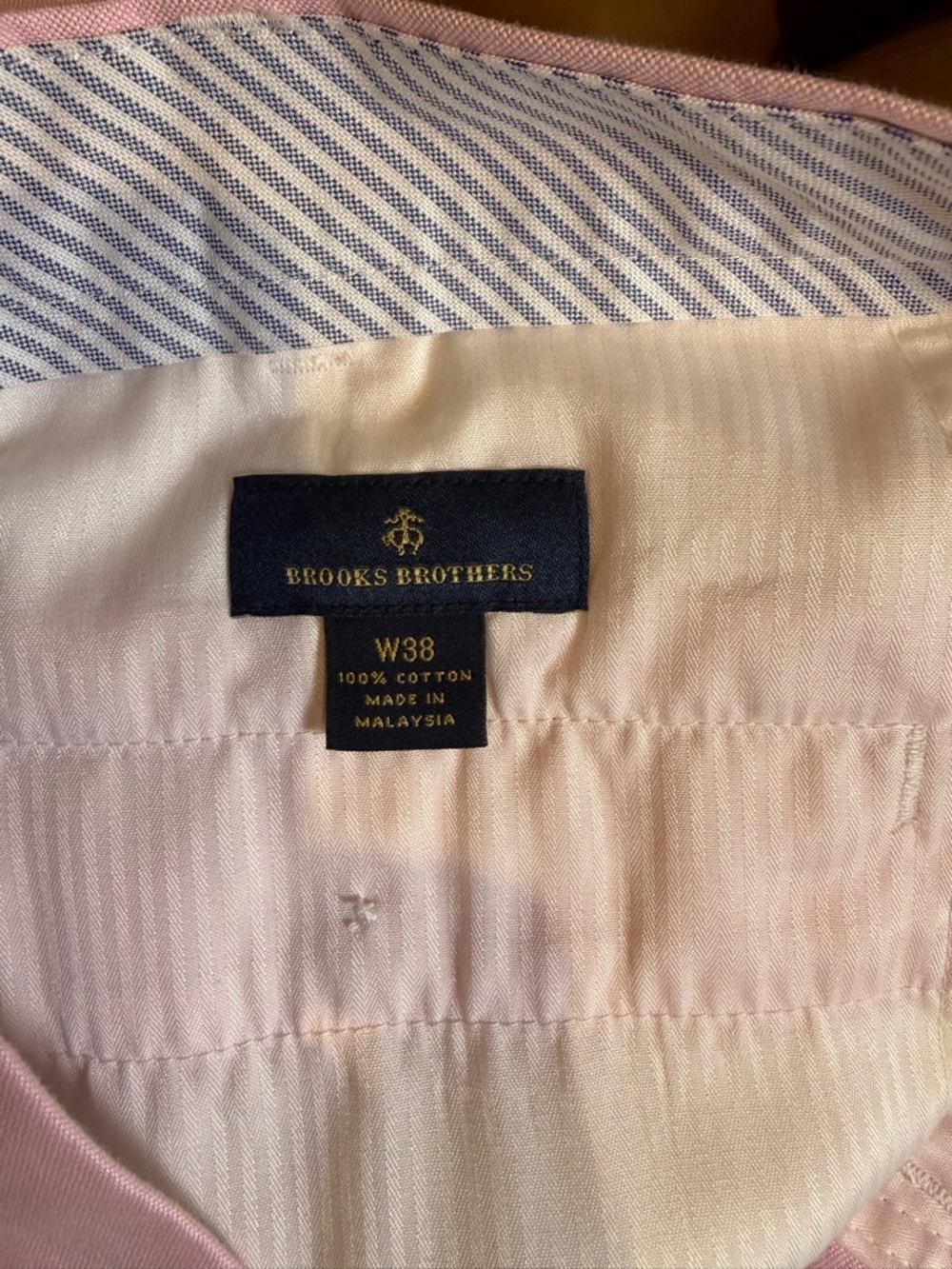 Brooks Brothers Pink Flat-Front Oxford Cloth Cotton Shorts - Picture 5 of 5